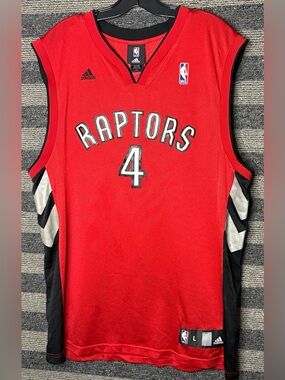 Mid 2000’s Adidas Chris Bosh Toronto Raptors #4 Red NBA Basketball Jersey Large